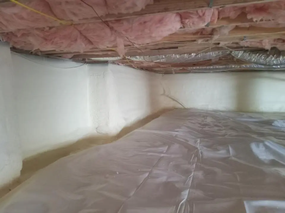Crawl space encapsulation with closed-cell spray foam for Storm Damage Roof Repair in Carencro